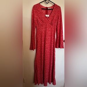 GLAMOROUS red with daisies maxi dress